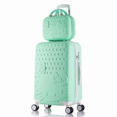 14 20 Inch Hello Kitty Suitcase,Spinner Rolling Luggage,Suitcases On Wheels,Trolley Luggage