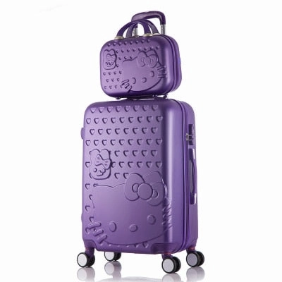 14 20 Inch Hello Kitty Suitcase,Spinner Rolling Luggage,Suitcases On Wheels,Trolley Luggage