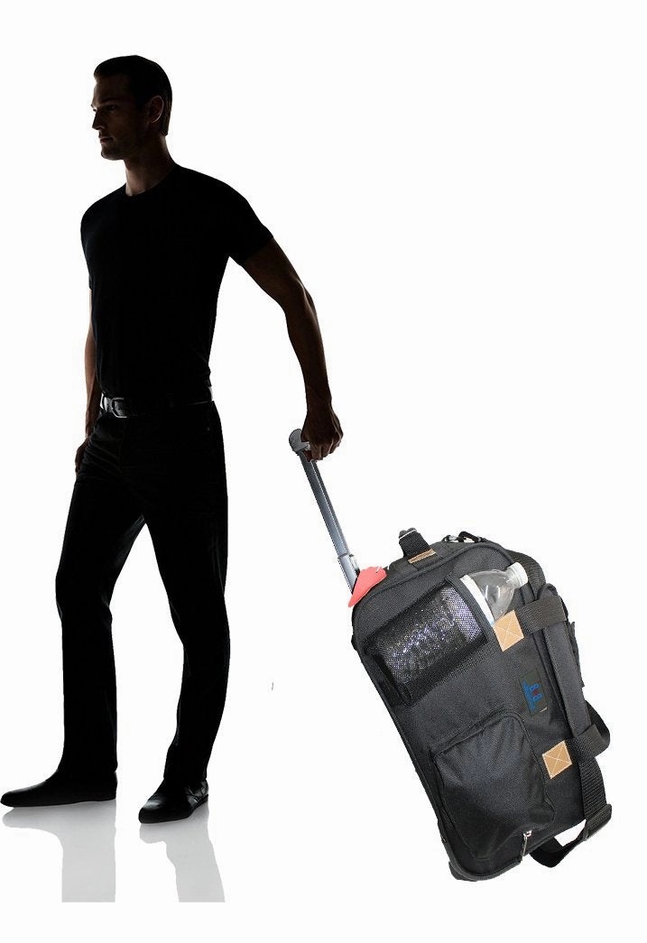 17" Rolling Personal Item Under Seat Luggage For Virgin Australian, Sun Country, Alaska, Delta Airlines (Black)