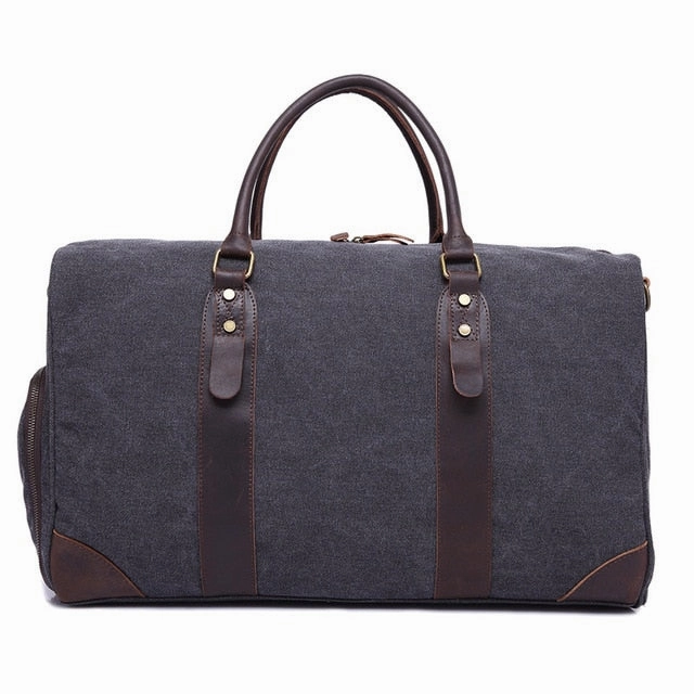 2018 Vintage Waxed Canvas Men Travel Duffel Large Capacity Waterproof Travel Bags Carry On