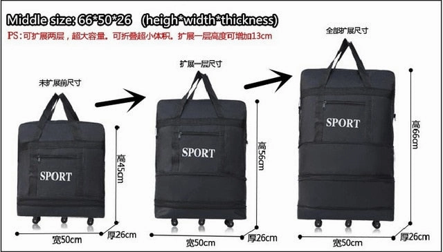 2019 Ryanair Foldable Hand Luggage Wheeled Travel Cabin Fold up Bag Travel Carry Bag Flight Folding