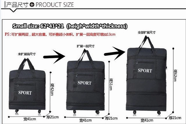 2019 Ryanair Foldable Hand Luggage Wheeled Travel Cabin Fold up Bag Travel Carry Bag Flight Folding