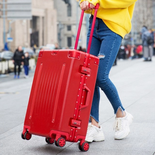 20'24'26'29' Aluminum Frame Suitcase Carry On Luggage Hardside Rolling Luggage Travel Trolley