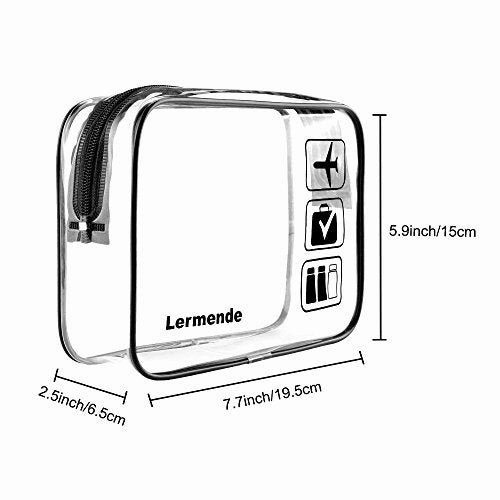 2Pcs/Pack Lermende Clear Toiletry Bag Tsa Approved Travel Carry On Airport Airline Compliant Bag