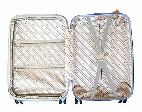 3 Pc Luggage Set Hardside Rolling 4Wheel Spinner Upright Carryon Travel Abs Gray