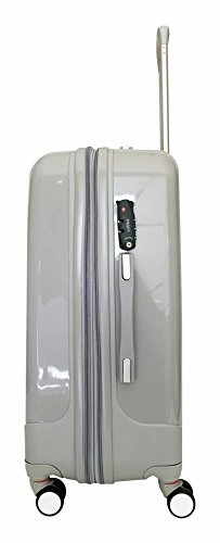 3 Pc Luggage Set Hardside Rolling 4Wheel Spinner Upright Carryon Travel Abs Gray