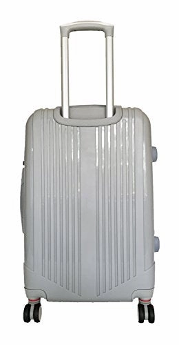 3 Pc Luggage Set Hardside Rolling 4Wheel Spinner Upright Carryon Travel Abs Gray