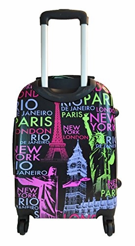 3Pc Luggage Set Hardside Rolling 4Wheel Spinner Carryon Travel Case Poly Paris