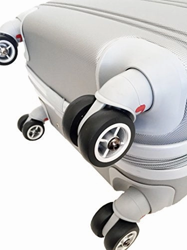 3Pc Luggage Set Suitcase Hardside Rolling 4Wheel Spinner Upright Carryon Travel Gray