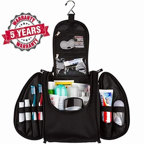 42 Travel Hanging Toiletry Bag  Large Kit Organizer for Men & Women  Spacious & Compact, 17 Compartments for all you need - Strong Zippers, Sturdy Hook, Water Resistant