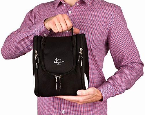 42 Travel Hanging Toiletry Bag  Large Kit Organizer for Men & Women  Spacious & Compact, 17 Compartments for all you need - Strong Zippers, Sturdy Hook, Water Resistant