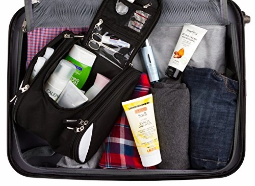 42 Travel Hanging Toiletry Bag  Large Kit Organizer for Men & Women  Spacious & Compact, 17 Compartments for all you need - Strong Zippers, Sturdy Hook, Water Resistant