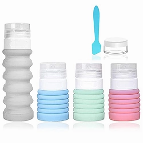 4-Color Travel Bottle Set Food-Grade Refillable Travel Containers,Collapsible Travel Accessories Tube Sets for Shampoo Lotion Soap,42ML-88ML (4-color set)