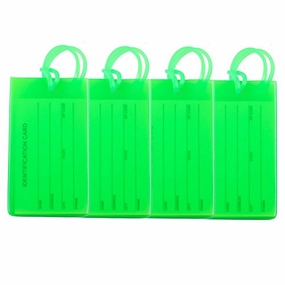 4 Packs Colorful Flexible Travel Luggage Tags for Baggage Bags Suitcases Backpacks - Green