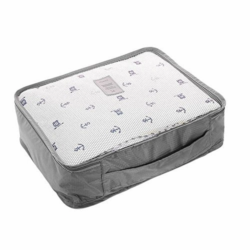 6 Set Packing Cubes,Travel Luggage Organizer-3 Travel Cubes   3 Pouches (Grey)