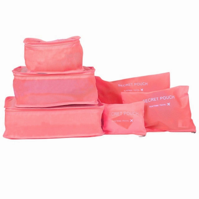 6pcs/set Packing Cube Luggage Travel Bag Large Capacity luggage Bag Zipper suitcase Clothing