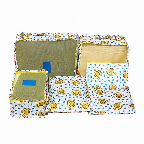 6Pcs/set Travel Bags Women Clothes Cosmetic Sorting Storage Pouch Portable Packing Cube Organizer