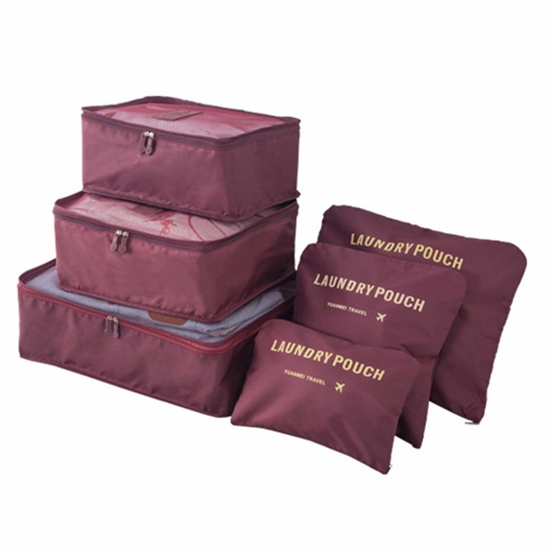 6Pcs Travel Packing Bag Space Saver Bags Cubes System Durable Travel Luggage
