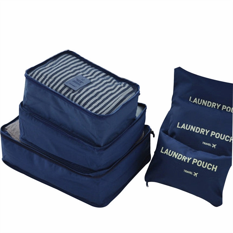6Pcs Travel Packing Bag Space Saver Bags Cubes System Durable Travel Luggage