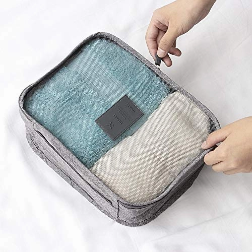 7 Pcs Set Travel Clothes Storage Bags Packing Travel Luggage Organizer Pouch Waterproof Clothing Sorting Packages (Grey)