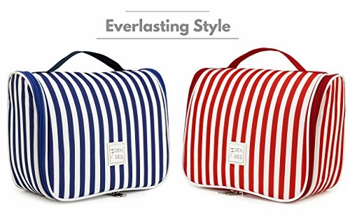 7Senses Hanging Toiletry Bag - Large Capacity Travel Bag for Women and Men - Toiletry Kit, Cosmetic Bag, Makeup Bag - Travel Accessories,Navy Blue