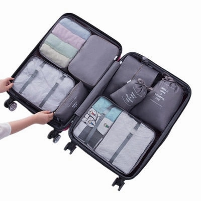8 Pcs/Set Travel Storage Bags Waterproof Packing Cube Portable Clothing Sorting Organizer