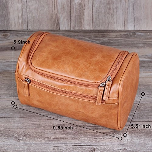 [Gift Box] Vasker Travel Hanging Toiletry Bag For Men Waterproof (Brown)