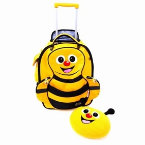 <Graceorchid>Cuties And Pals Carry-On Trolley Luggage   Pillow - Yellow Bee