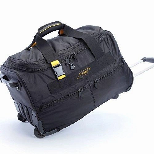 A. Saks 20" Expandable Rolling Trolley Duffel (One Size, Black/Yellow)