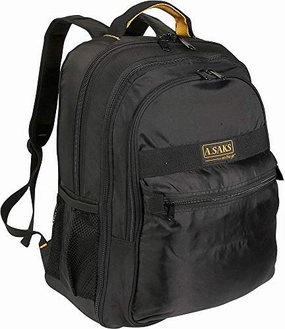 A.Saks Expandable Lightweight Nylon Computer Backpack in Black