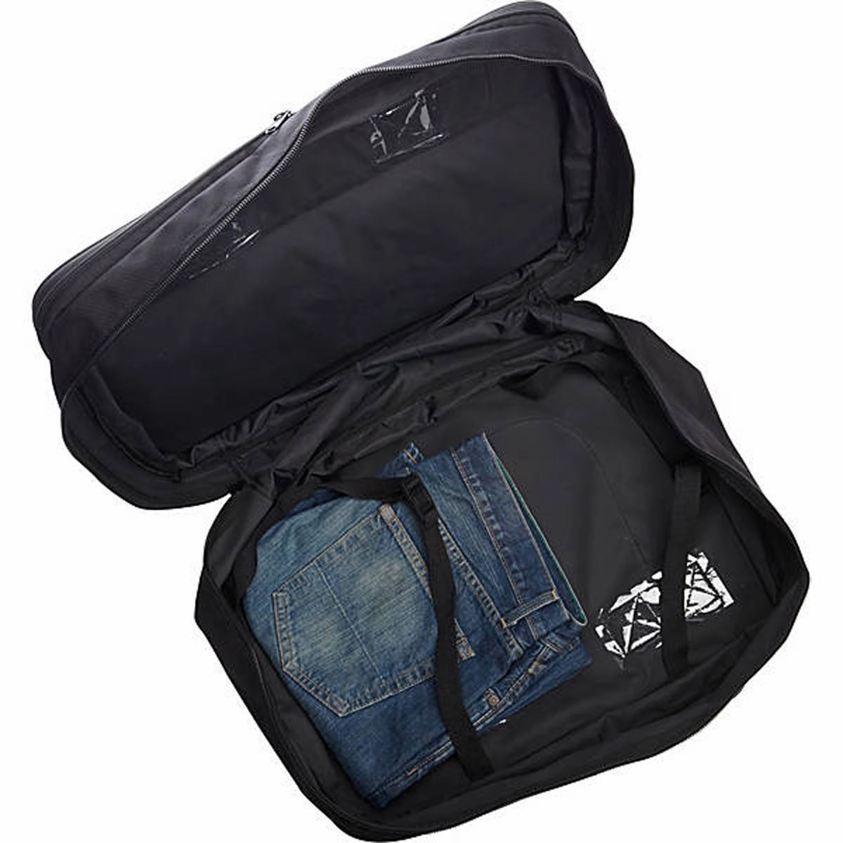 A.SAKS Lightweight Foldable Duffel Bags (21, Black/Red)