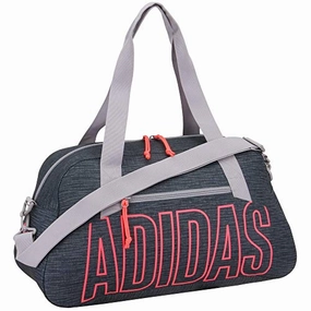 adidas Graphic Duffel Bag, Legacy Blue Canvas/Signal Pink/Glory Grey, One Size