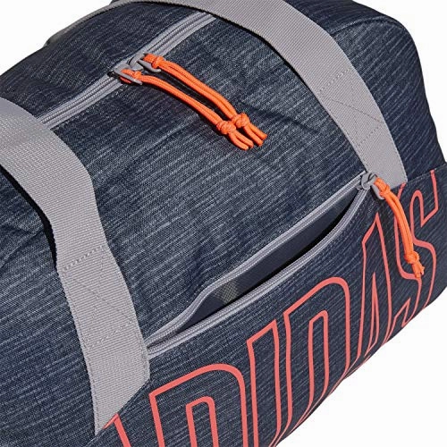 adidas Graphic Duffel Bag, Legacy Blue Canvas/Signal Pink/Glory Grey, One Size