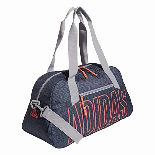 adidas Graphic Duffel Bag, Legacy Blue Canvas/Signal Pink/Glory Grey, One Size