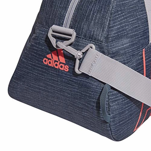 adidas Graphic Duffel Bag, Legacy Blue Canvas/Signal Pink/Glory Grey, One Size
