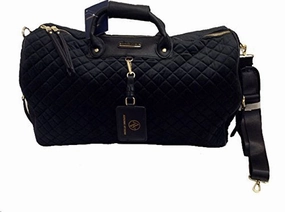 Adrienne Vittadini Diamond Quilted Velvet Extra Large Travel Plush Duffle Bag - Black