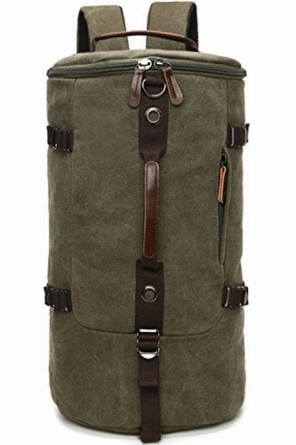 Aidonger Travel Bag Carry on Bag Barrel Hiking Backpack (Army Green)