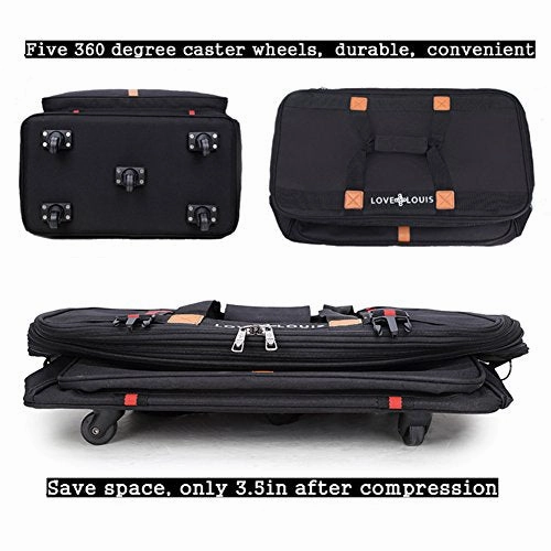 Ailouis 36 Inch Expandable Extra Large Wheeled Travel Duffel Luggage Bag (Black B)