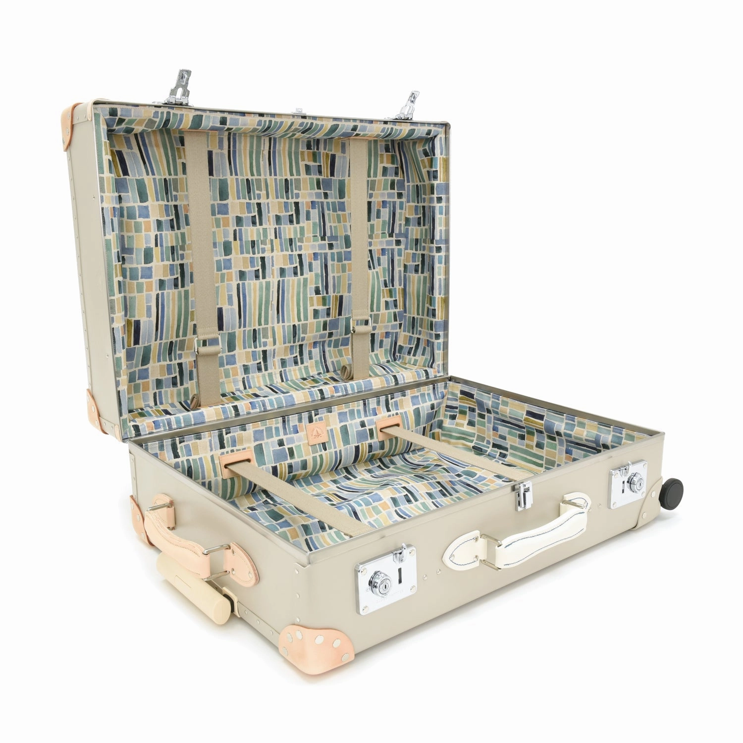 Albion  Large Check-In - 4 Wheels | Stone/Natural/Chrome