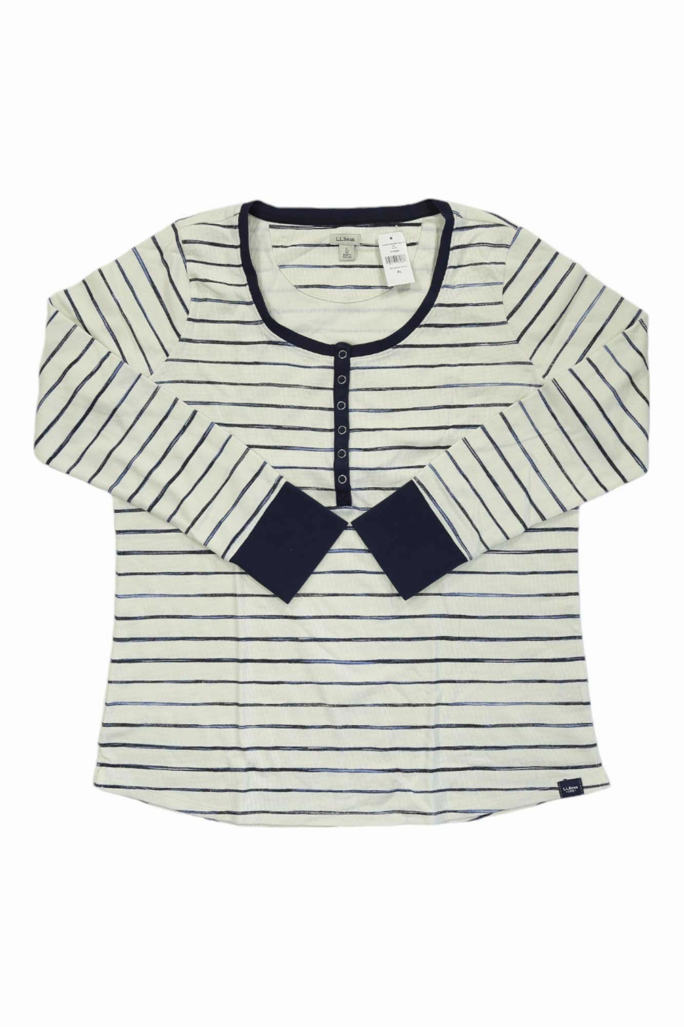 Best Sale For All Unique Range Of L.L.Bean Womens Unshrinkable Mini Waffle Henley Stripe LS Top At Great Prices , we have great discount for all the products, here will guide you!