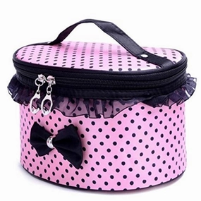 AMA(TM) Portable Travel Cosmetic Bag Makeup Case Pouch Toiletry Wash Kit Organizer (Pink)