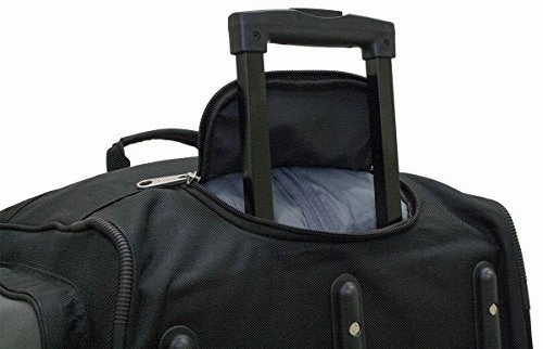Amaro 36in Rolling Duffel Bag With Wheels | Travel Duffle Luggage Bag | Lightweight Rolling Bag L | Retractable Pull Handle (Black)
