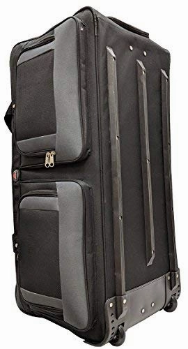 Amaro 36in Rolling Duffel Bag With Wheels | Travel Duffle Luggage Bag | Lightweight Rolling Bag L | Retractable Pull Handle (Black)