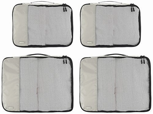 Amazonbasics 4-Piece Packing Cube Set - 2 Medium And 2 Large, Gray