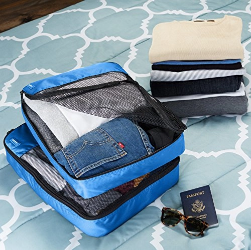 Amazonbasics 4-Piece Packing Cube Set - Large, Blue