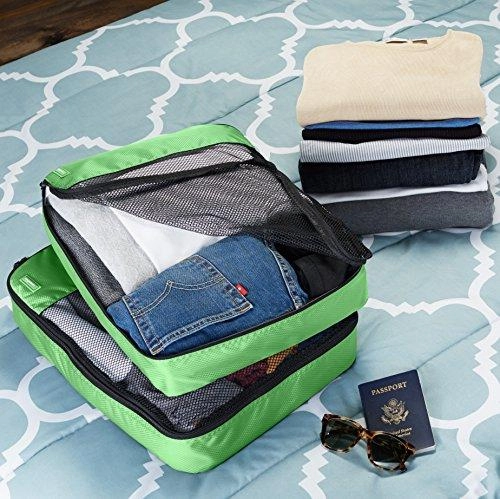 Amazonbasics 4-Piece Packing Cube Set - Large, Green