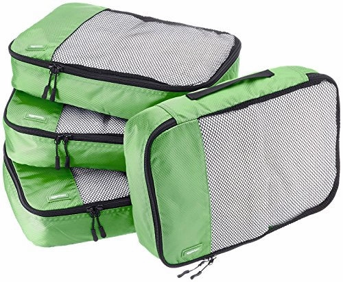 Amazonbasics 4-Piece Packing Cube Set - Medium, Green