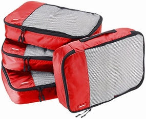 Amazonbasics 4-Piece Packing Cube Set - Medium, Red