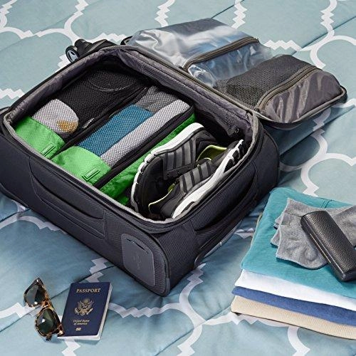 Amazonbasics 4-Piece Packing Cube Set - Slim, Green