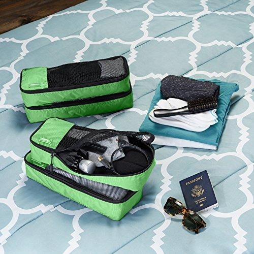 Amazonbasics 4-Piece Packing Cube Set - Slim, Green